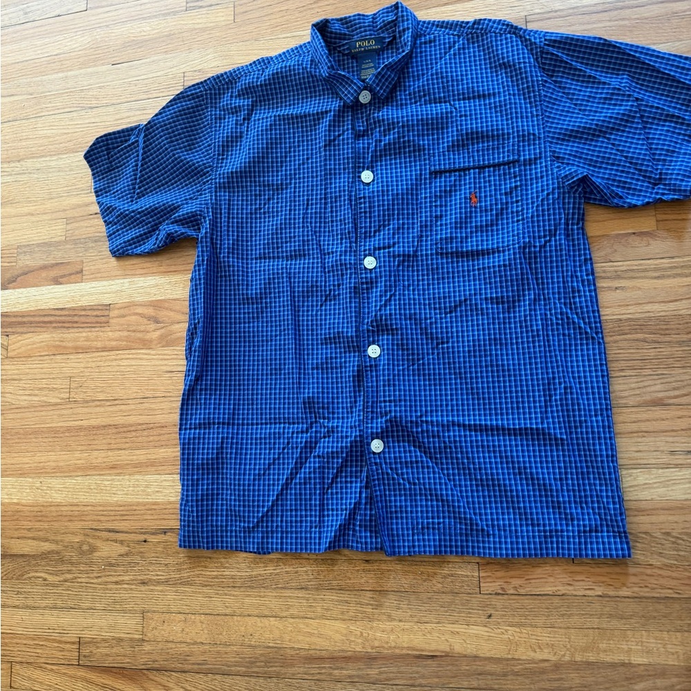 Polo Ralph Lauren Classic Oxford Short Sleeve Polo Shirt - Men's Size LG - Blue